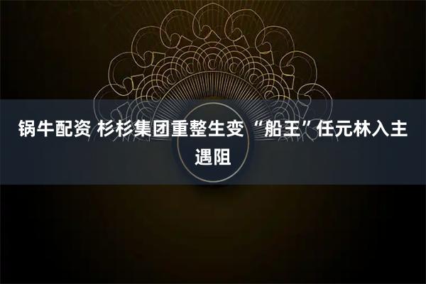 锅牛配资 杉杉集团重整生变 “船王”任元林入主遇阻